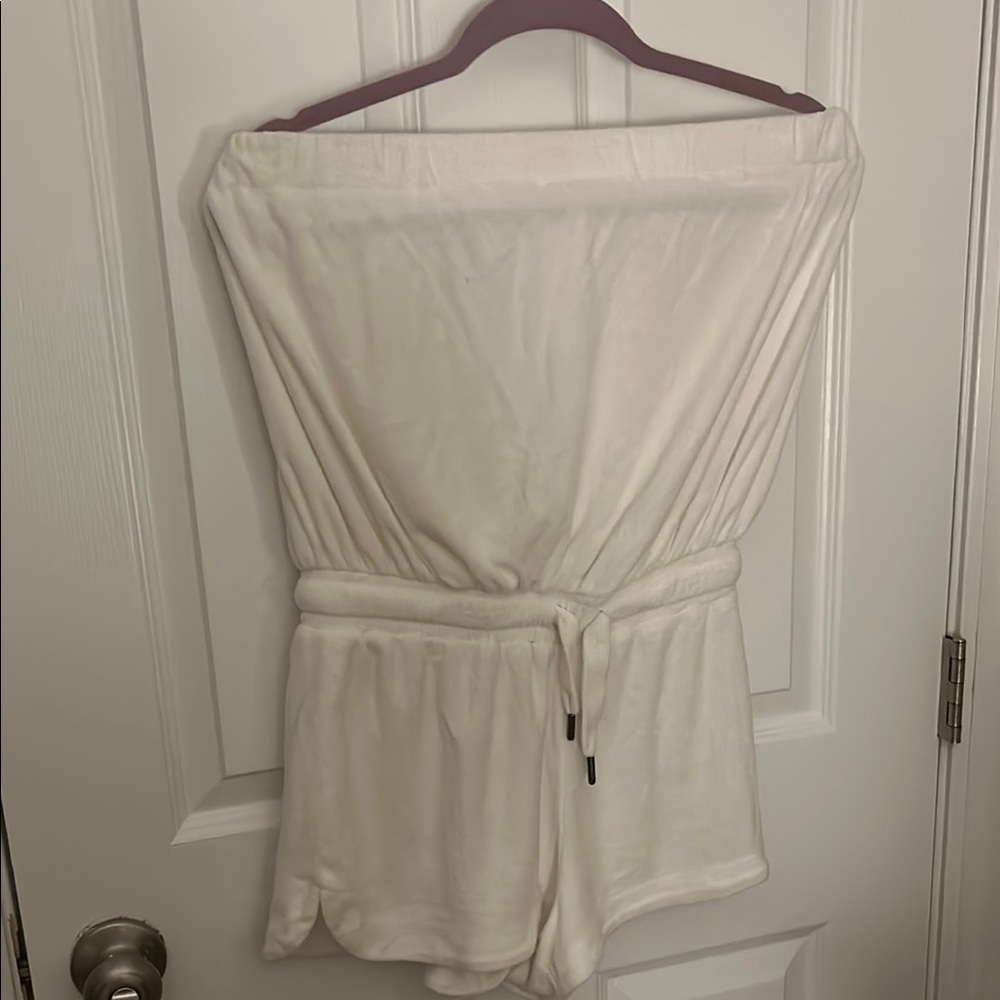 White Strapless Romper